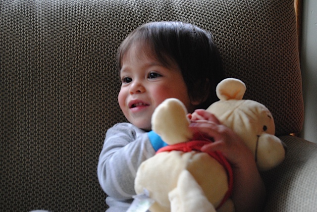 Nate and Pooh, hanging at the cottage.