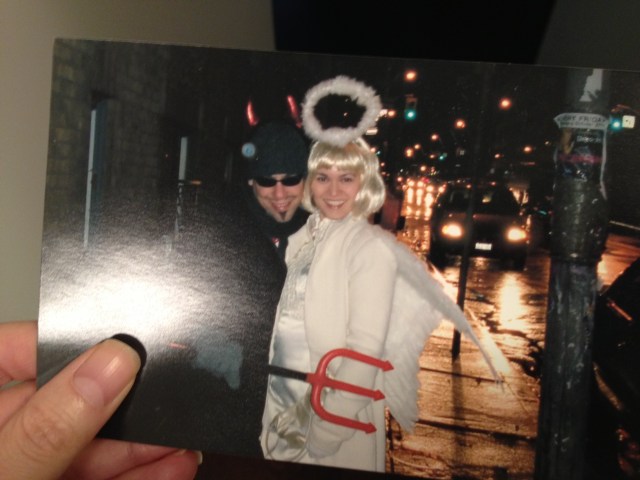 From many Halloweens ago, when a halo was simply part of a costume.